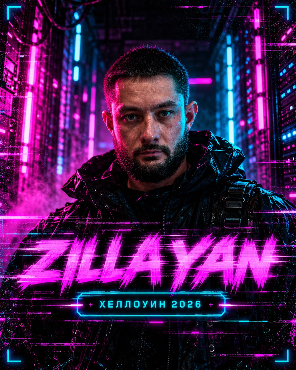 Zilla Yan — киберпанк-постер Хеллоуин 2026